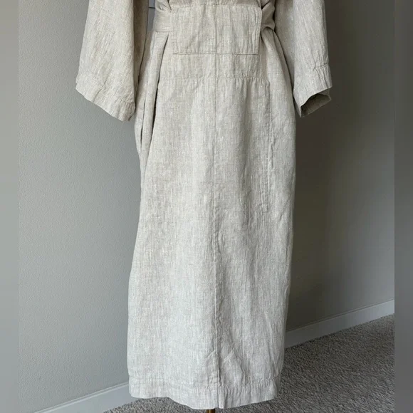SEПSEI Heavy Linen Oversized Cabincore Rustic Maxi Kimono/Robe-Made in Italy